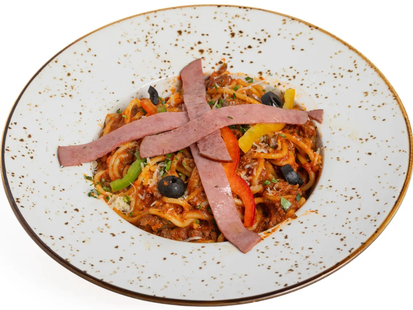Spaghetti Pasta With Smoked Meat