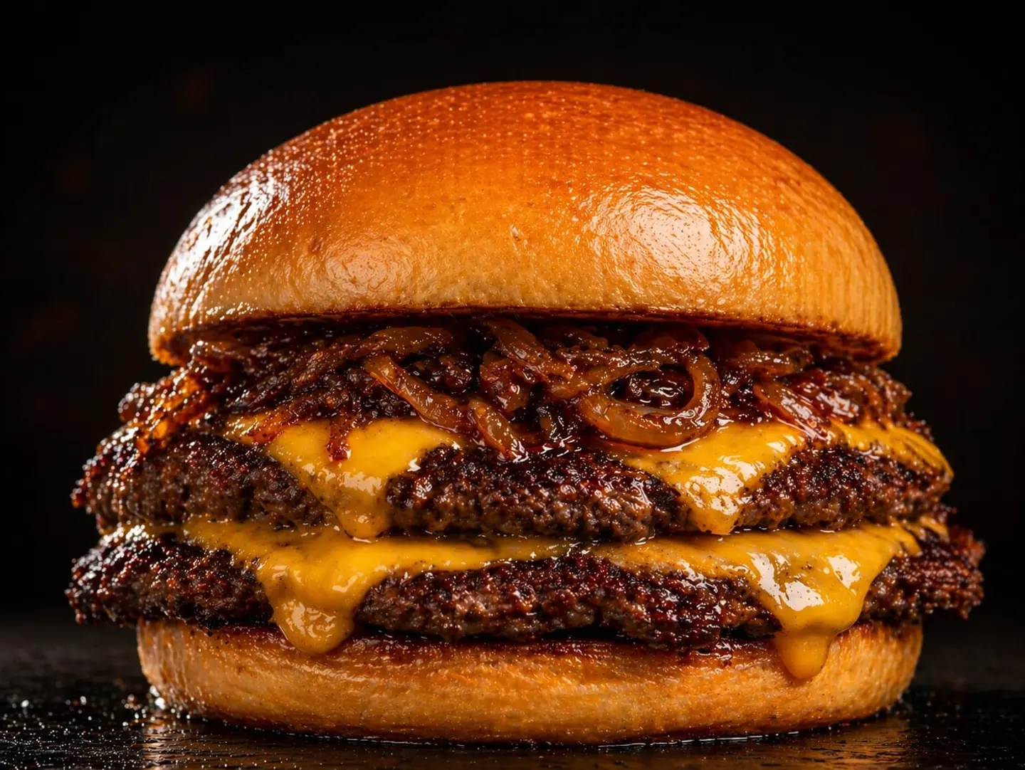 Beef Burger With Caramelized Onions