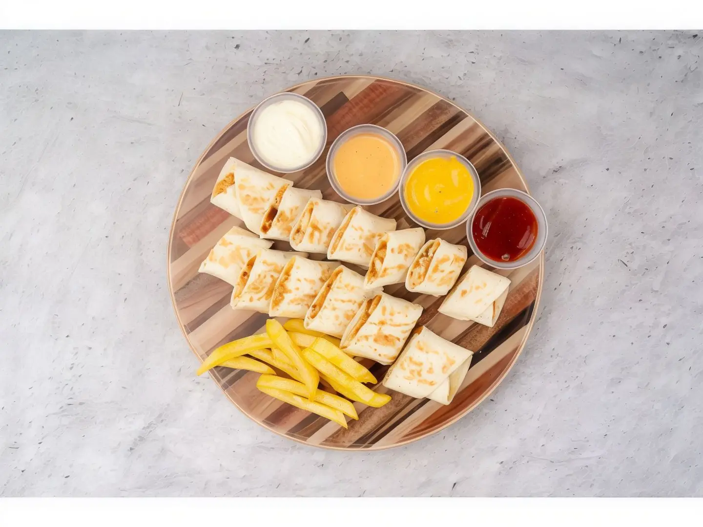 Arabian Chicken Shawerma With Cheese Platter