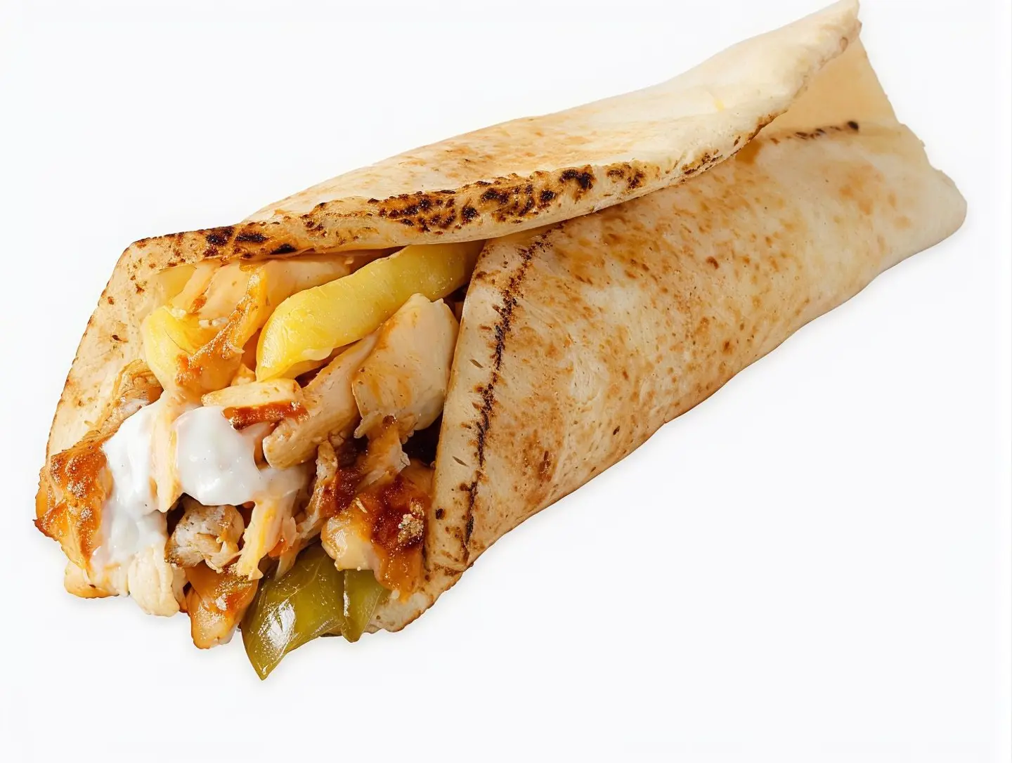 Chicken Shawarma Sandwich In Lebanese Bread