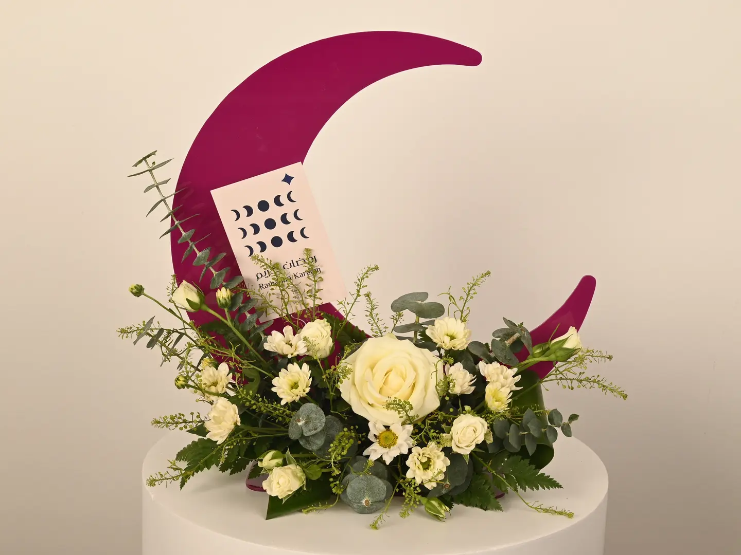 Acrylic Moon With Flowers