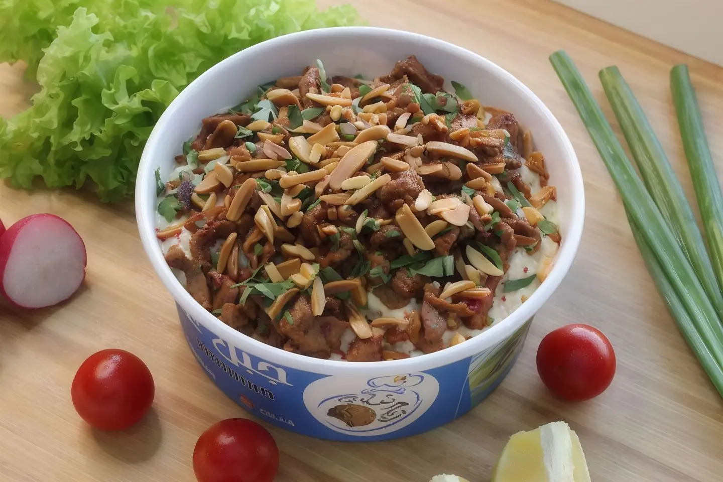 فتة حمص باللحم والصنوبر