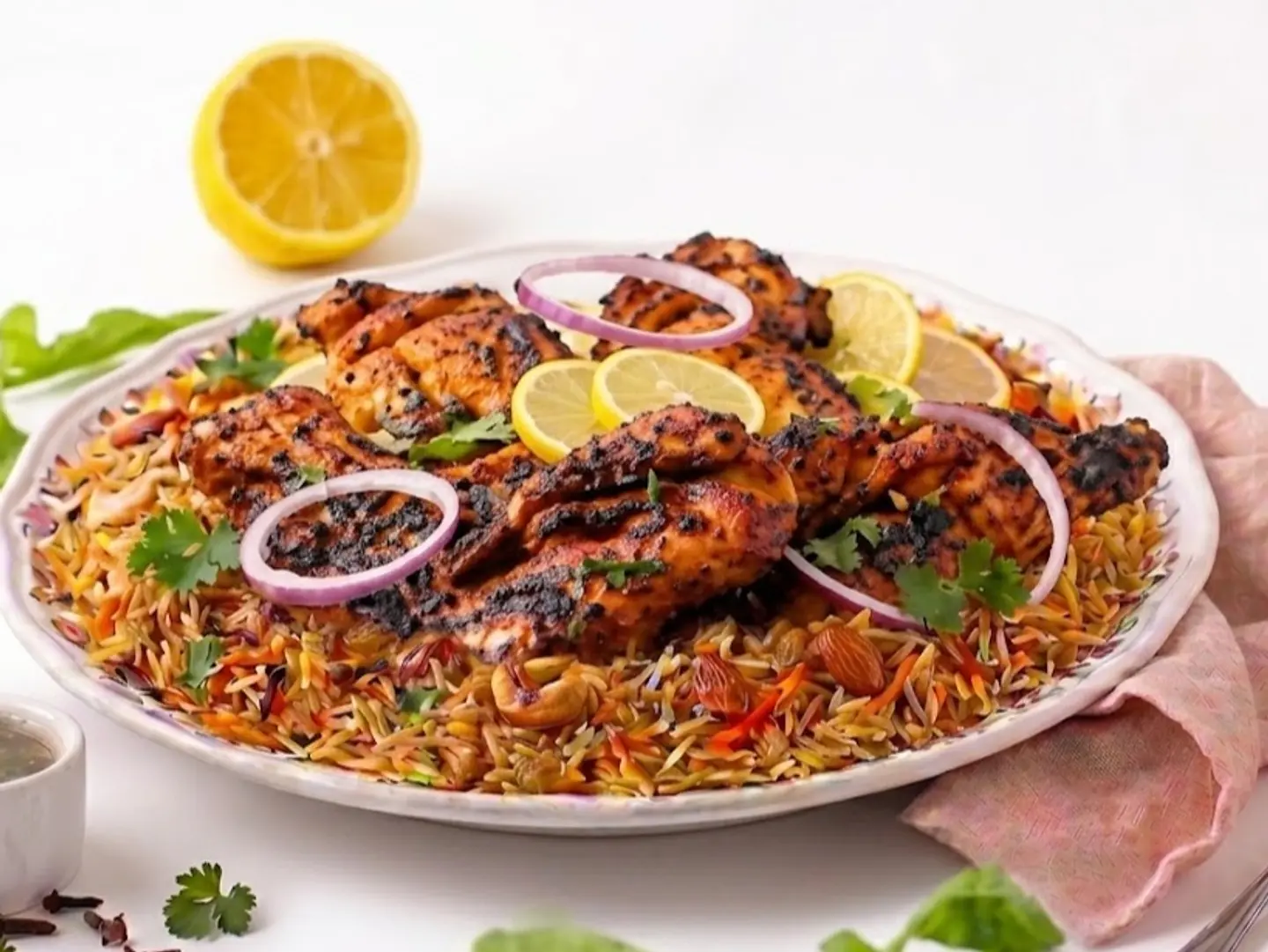 نصف فحم مع أرز