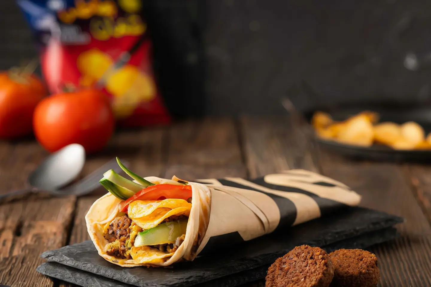 Falafel Chapati With And Potatoes