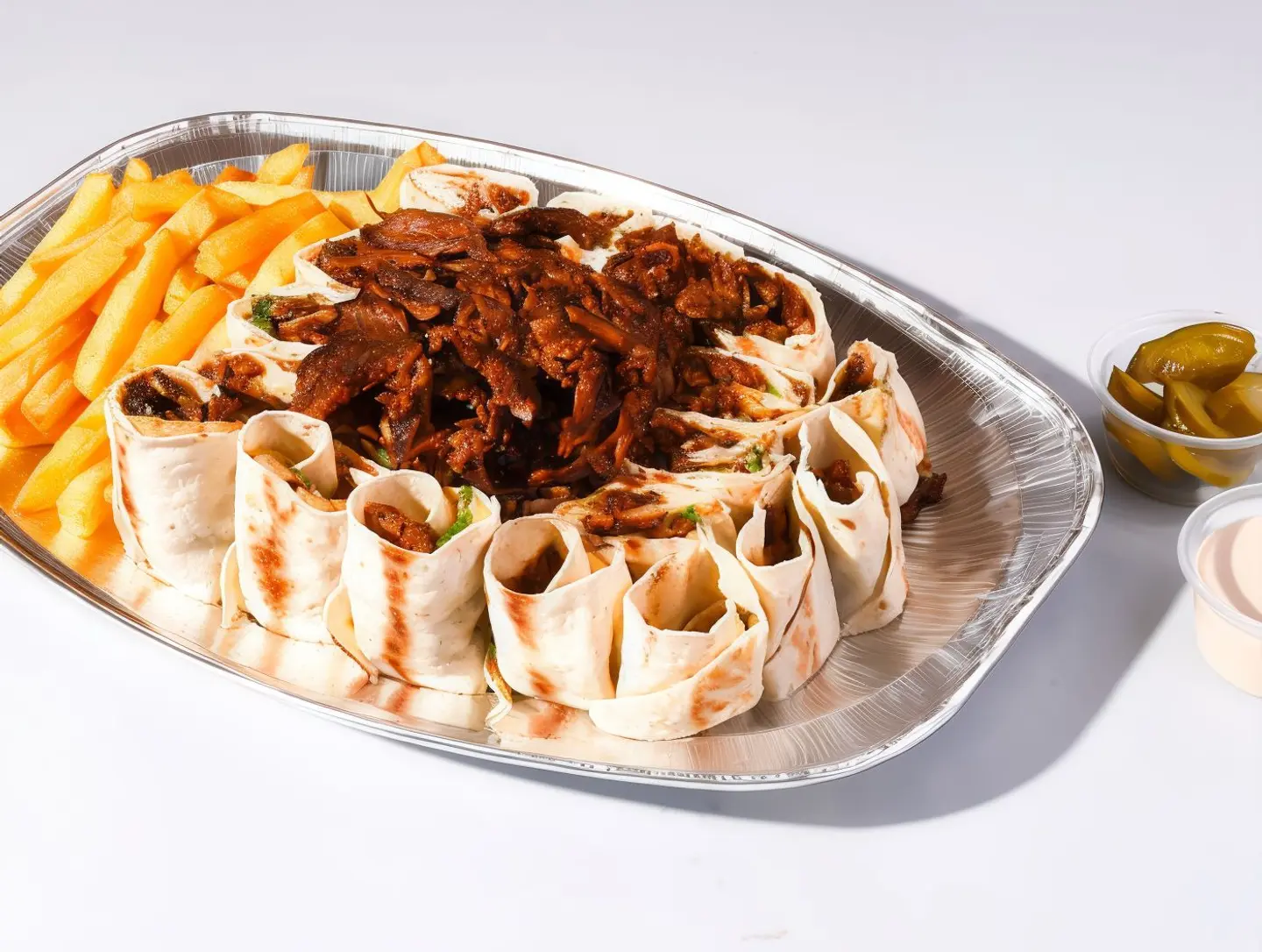 صحن شاورما عربي لحم كبير