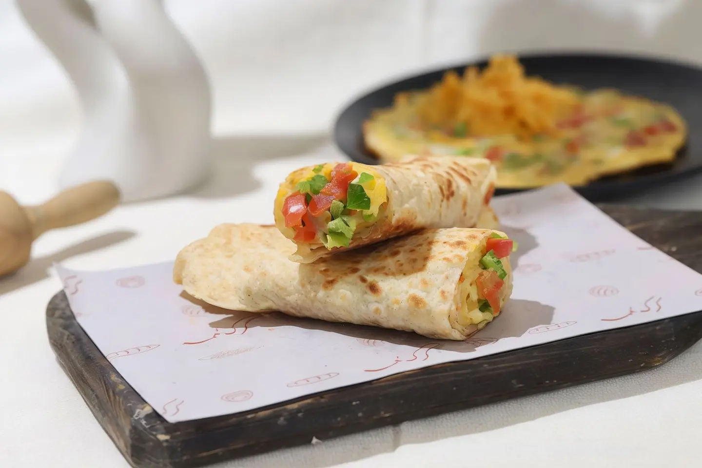 جباتي أومليت خضار مع جبن