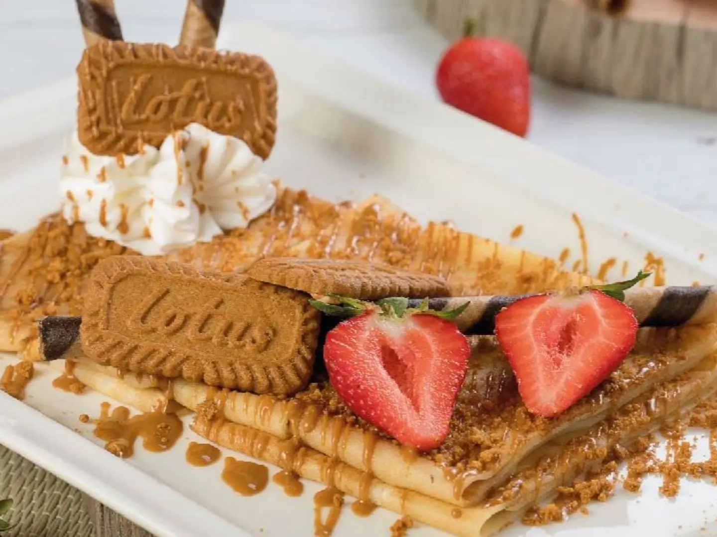 Lotus Chocolate Crepe With Fruits
