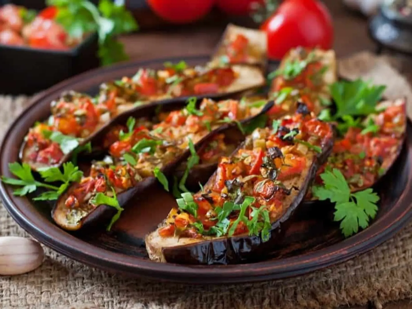 Fried Eggplant And Peppers