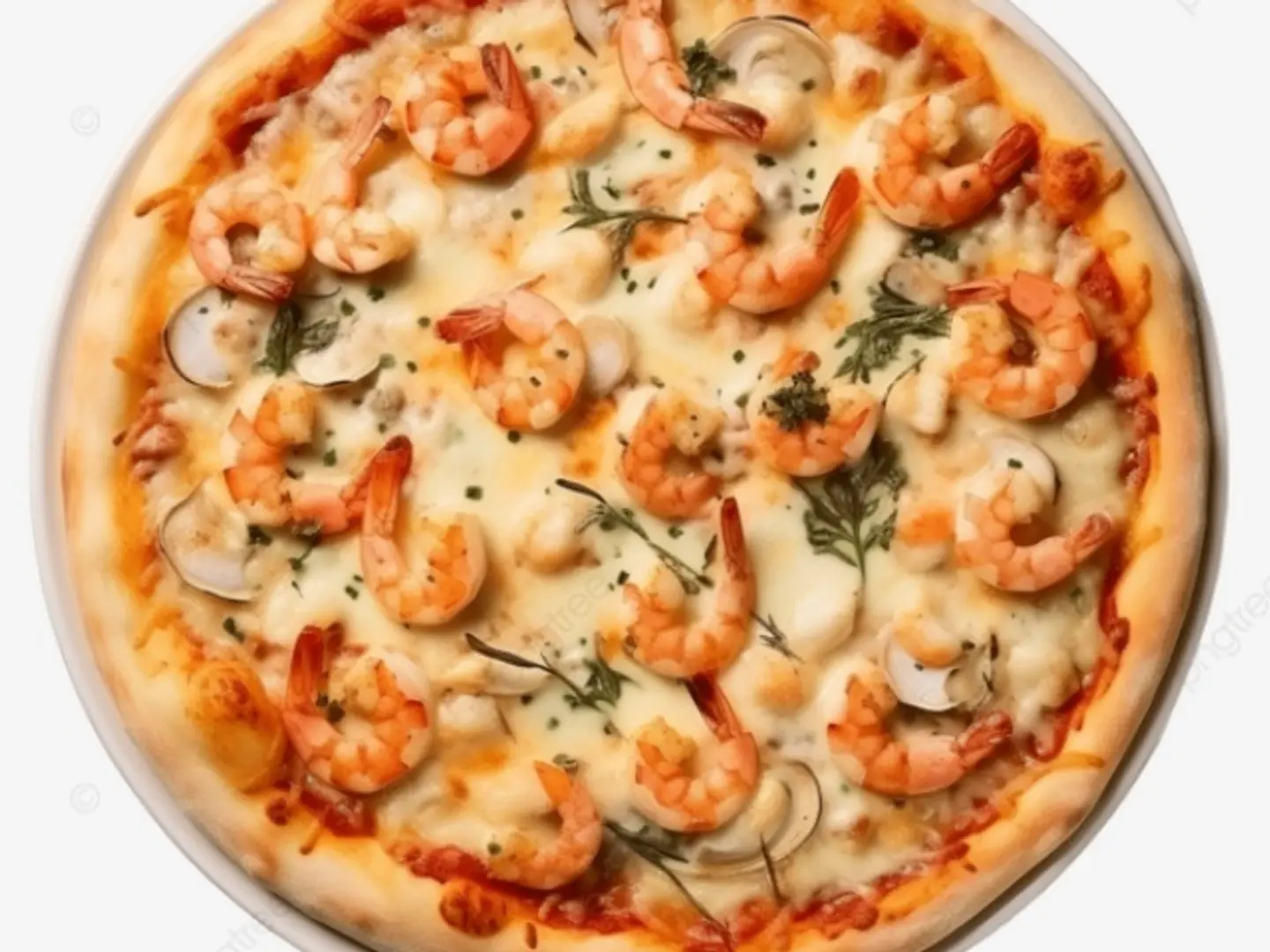 بيتزا ربيان سادة حجم وسط