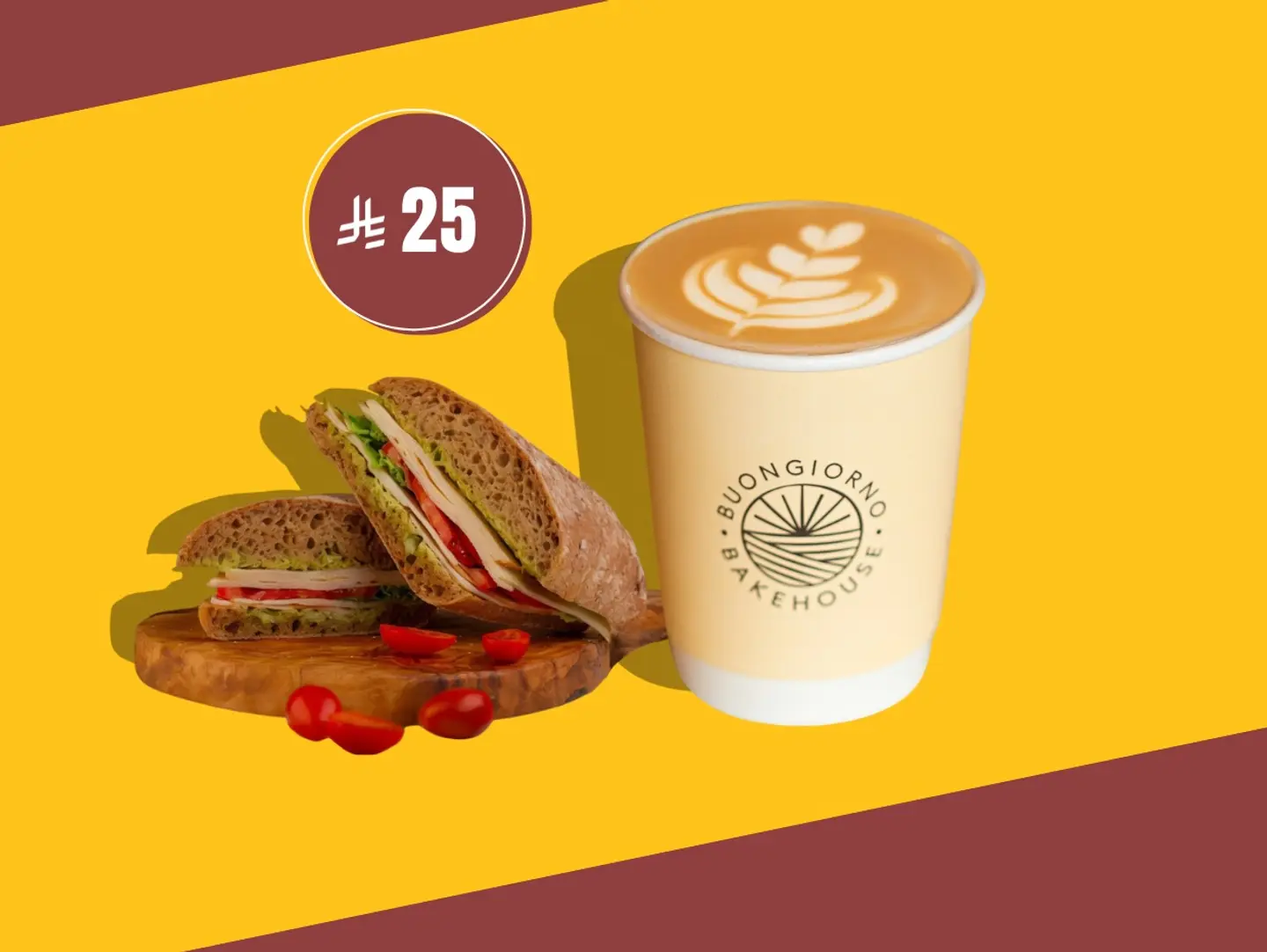 Bundle Offer 25   Turkey Sandwich And 9oz Hot Latte