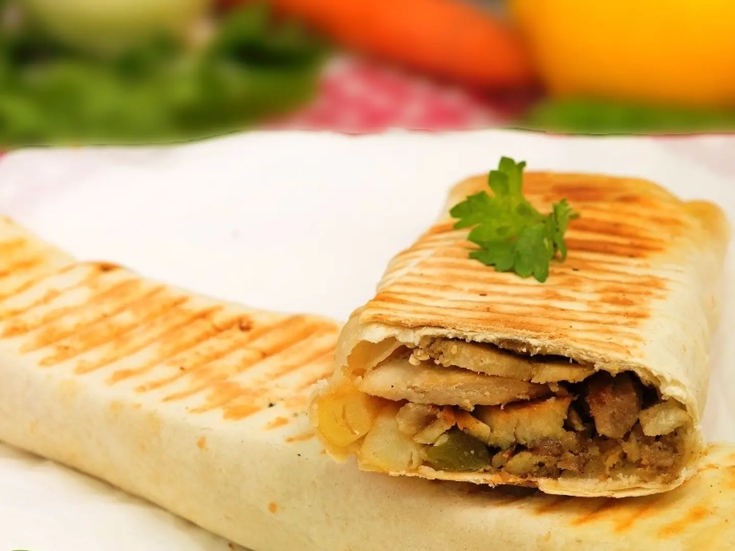 Chicken Shawarma Sandwich With Shami Bread