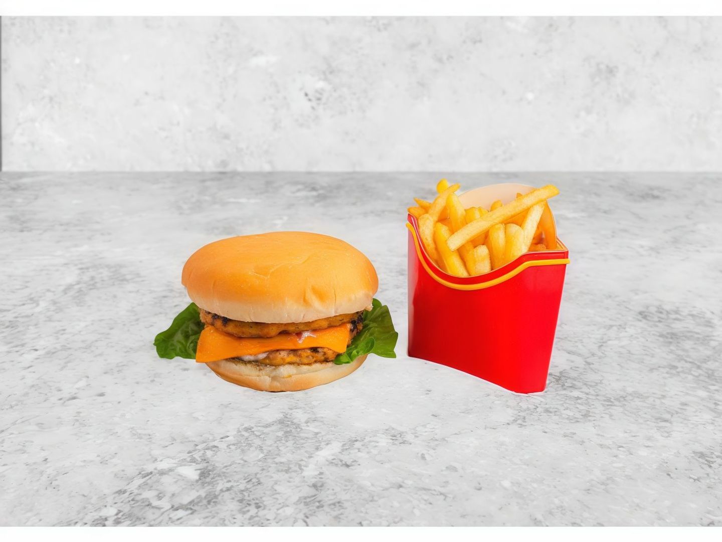 Chicken Burger And Fries