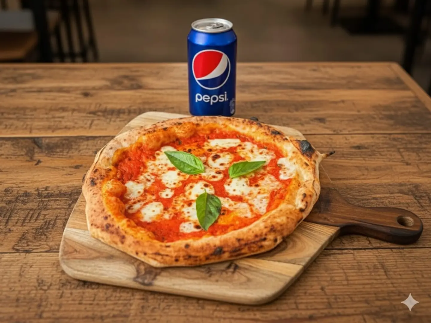 Pizza Margarita With Pepsi