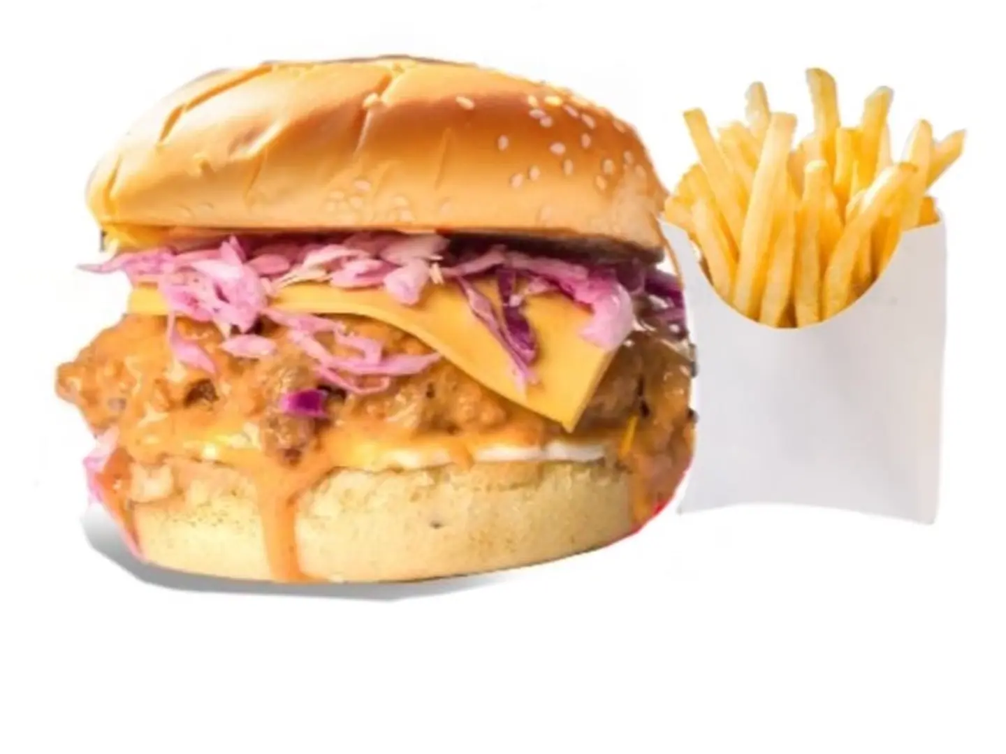 برجر تشكن مع بطاطس مبهره