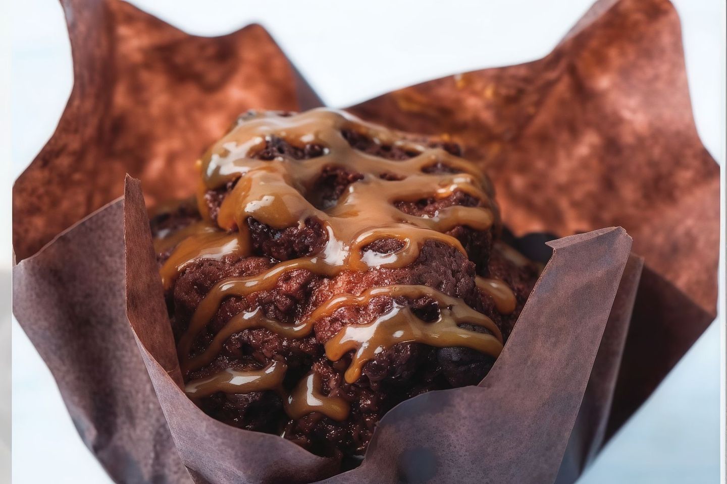Large Chocolate And Caramel Protein Muffin