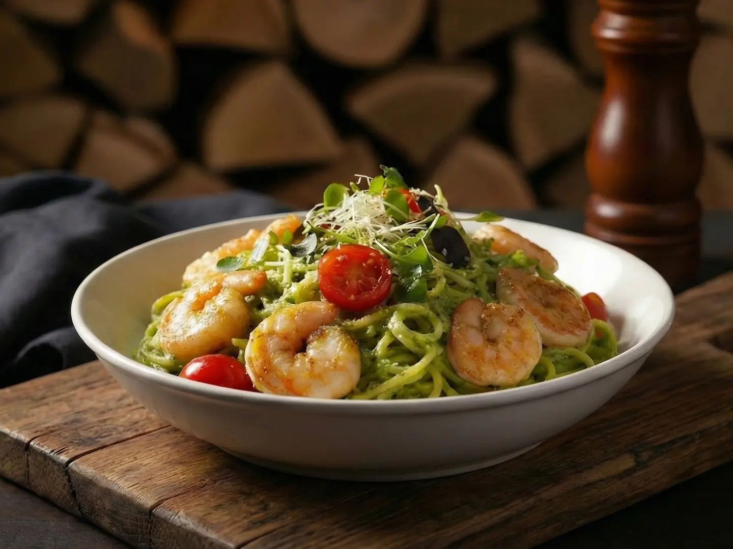 Spaghetti Cavolo Prawns Healthy