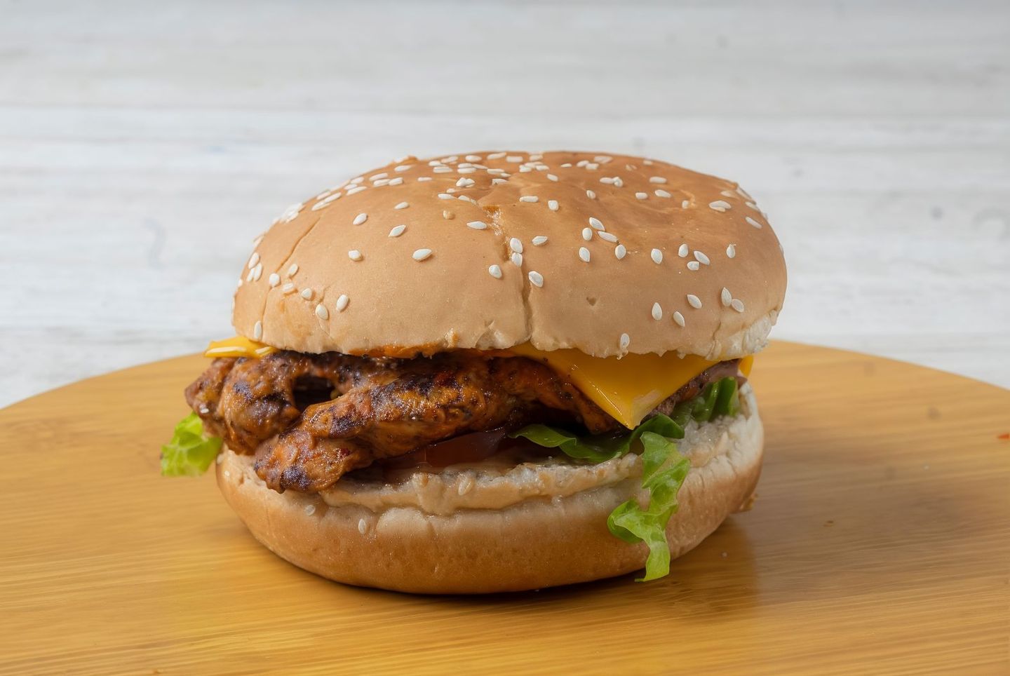 Grilled Mexican Chicken Cheeseburger