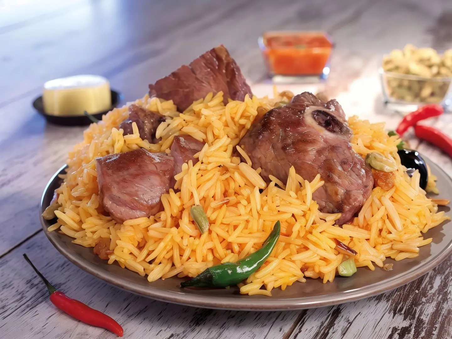 كبسة لحم مع الارز