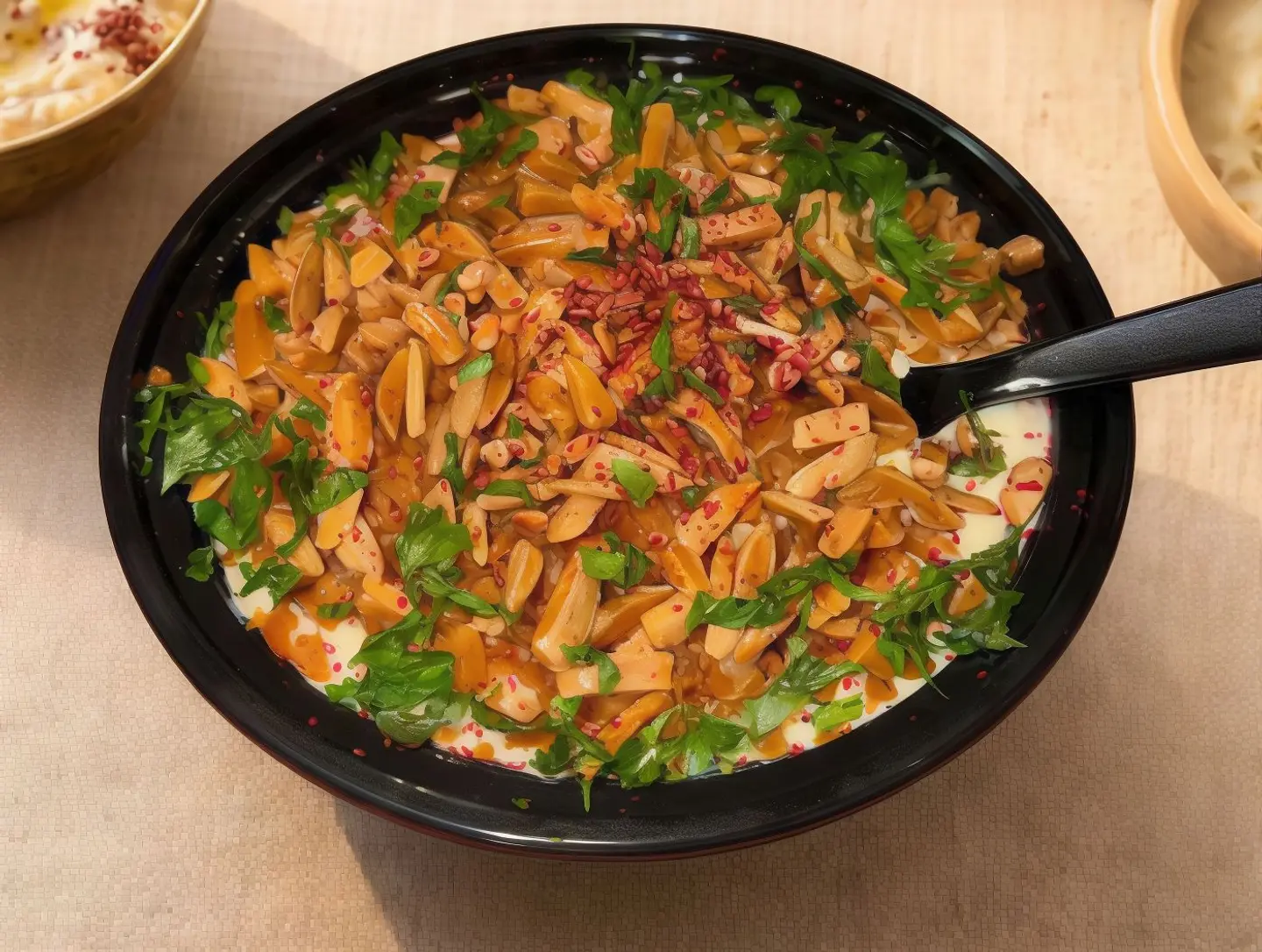 Fattah With Oil And Pine Nuts