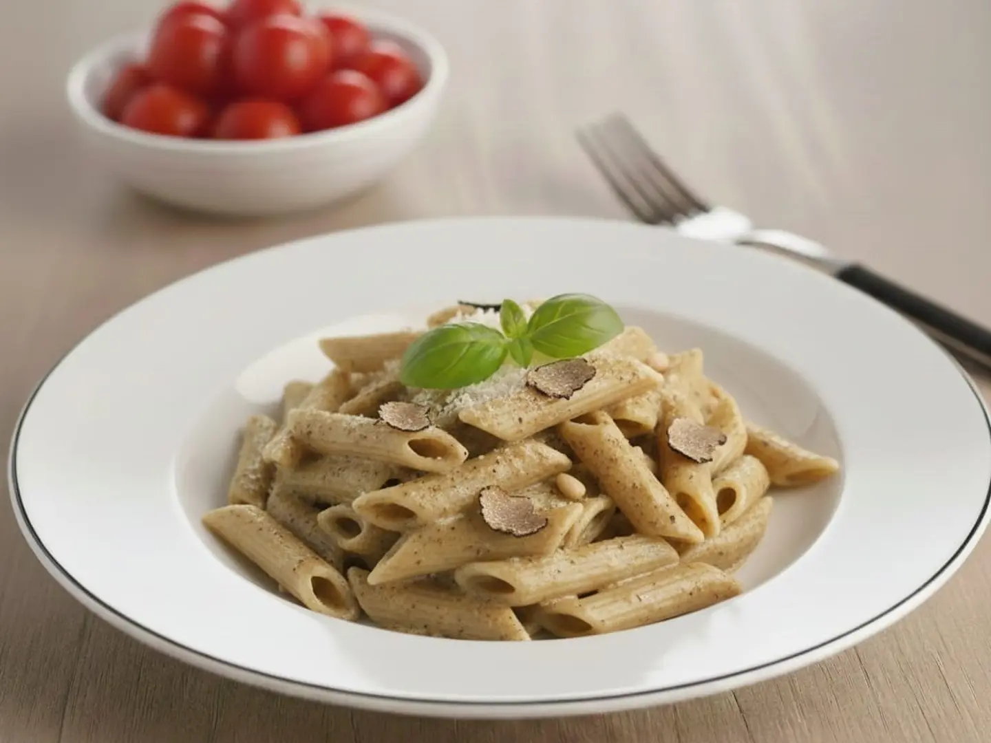 معكرونة بتالترافل الاسود