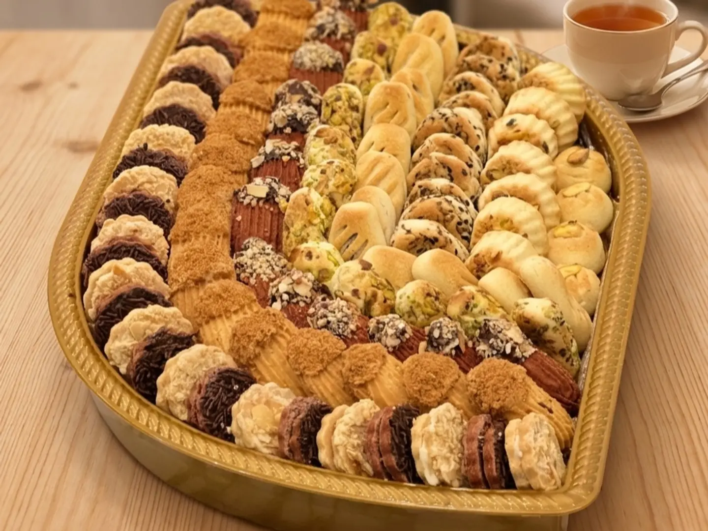 Tear Plate Of Assorted Petit Four And Maamoul, Large
