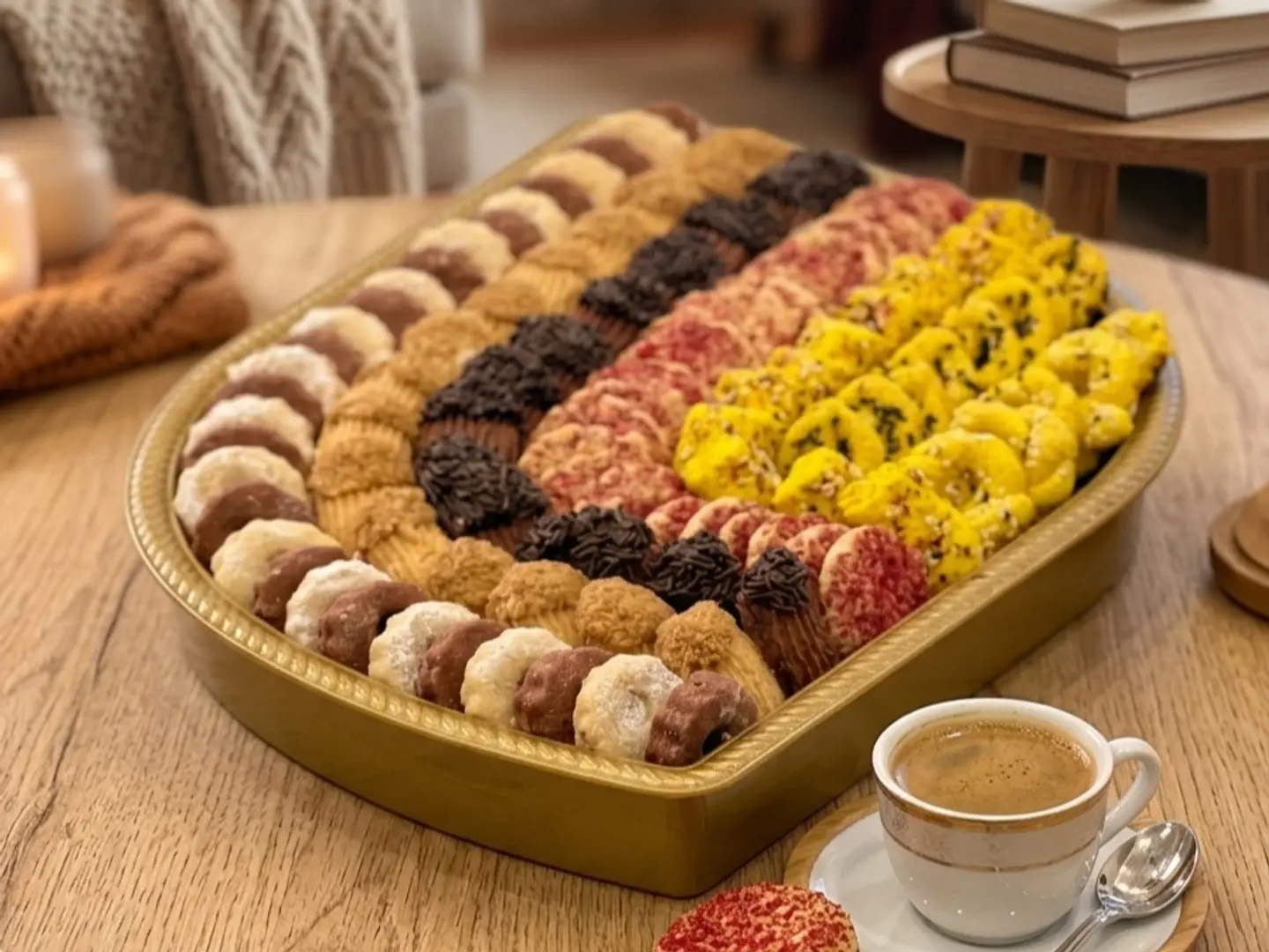 Large Mixed Petit Fours And Savory Biscuits Tray
