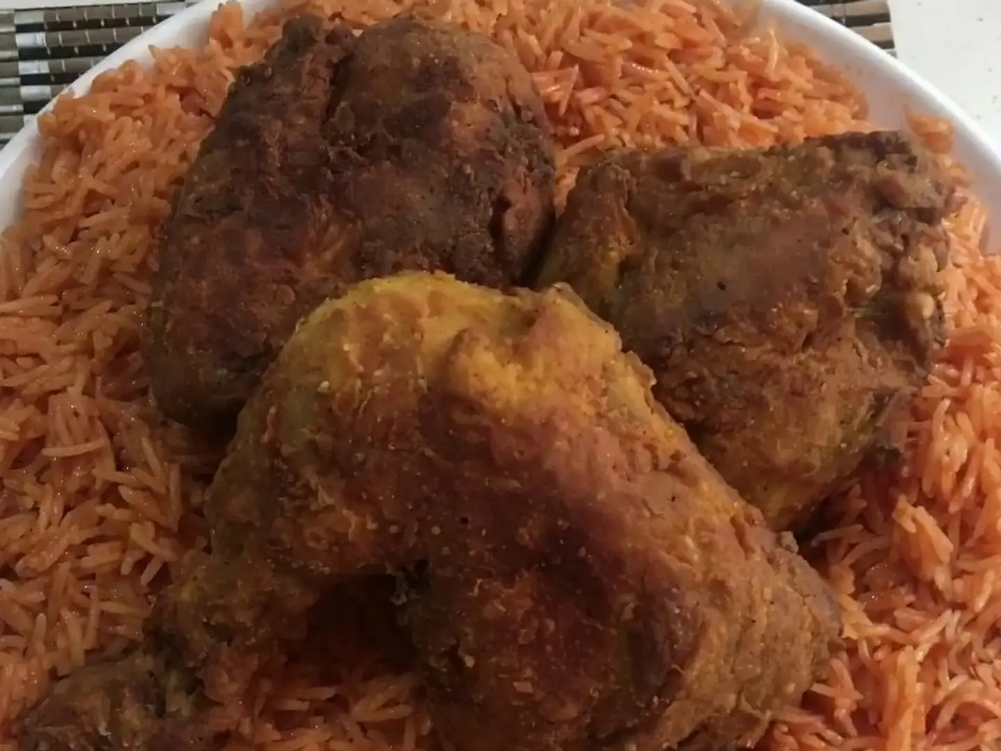 Fried Chicken And Whole Grain Basmati Rice