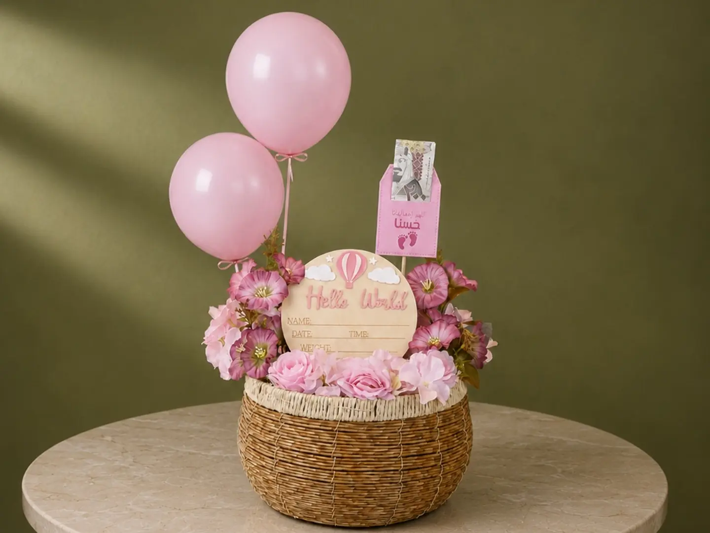 Girl Newborn Plate Gift Basket