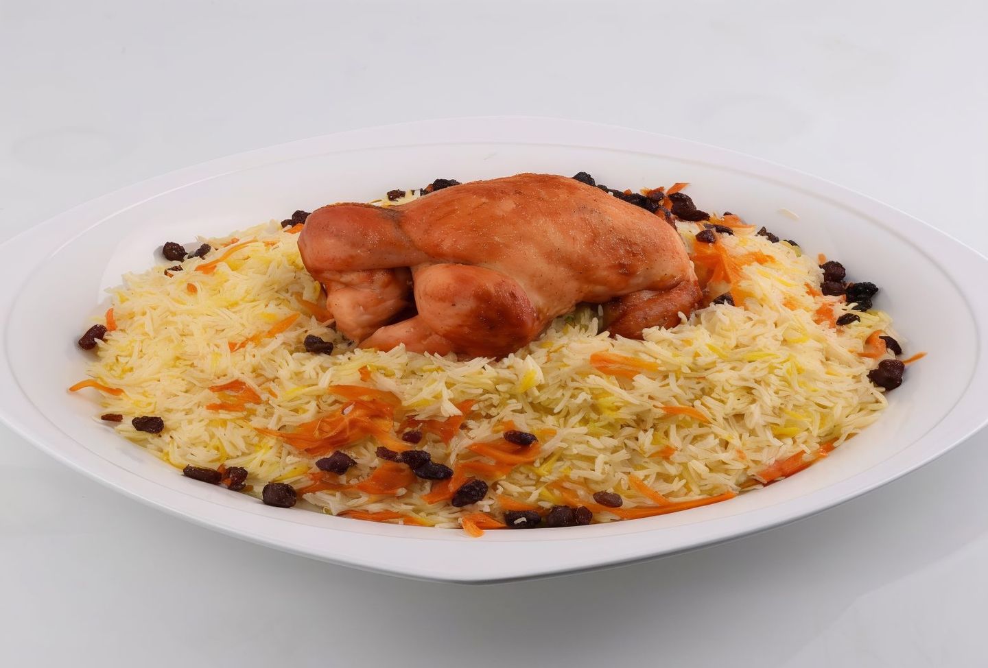 نصف دجاج على الفحم