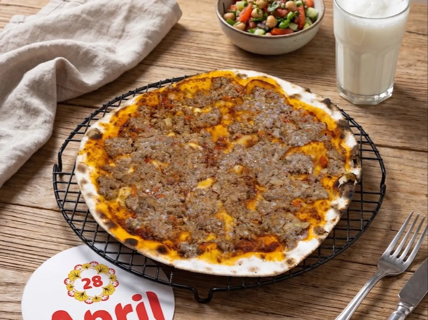 Meat And Dough Manqousha