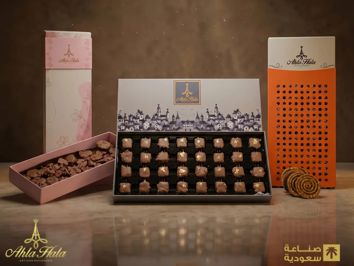 الباقة الرابعة بوكس فلورنتين مكرمل مع بوكس شوكلت فول سوداني مع بوكس شوكلت دريكو