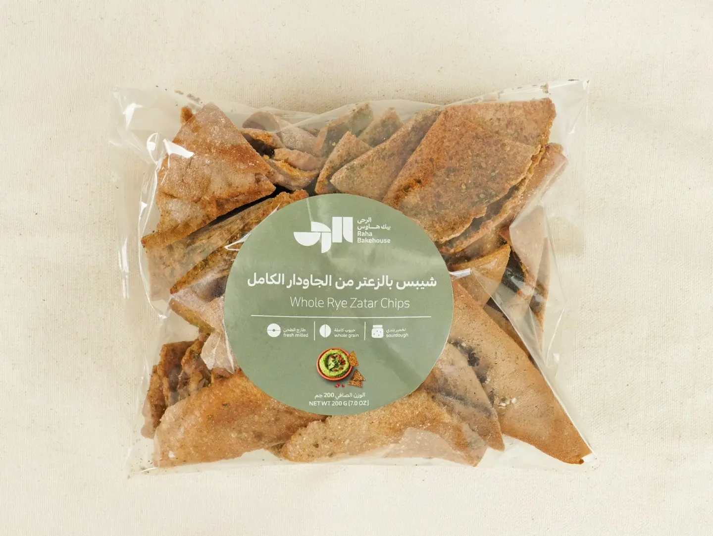 شيبس بالزعتر من الجاودار الكامل ٢٠٠جم