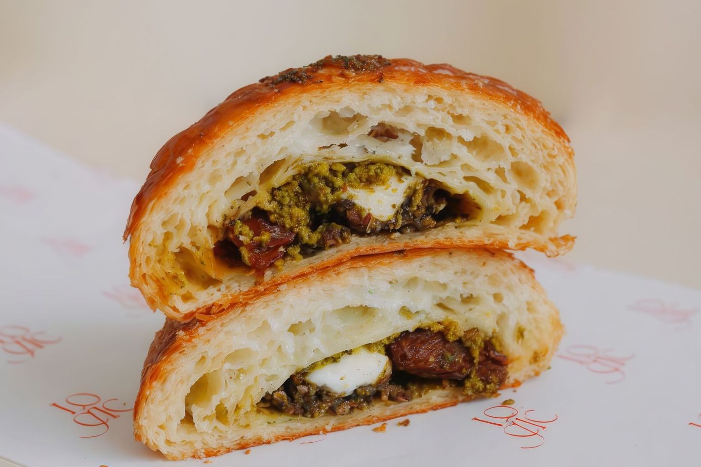 Halloumi Croissant With Pesto