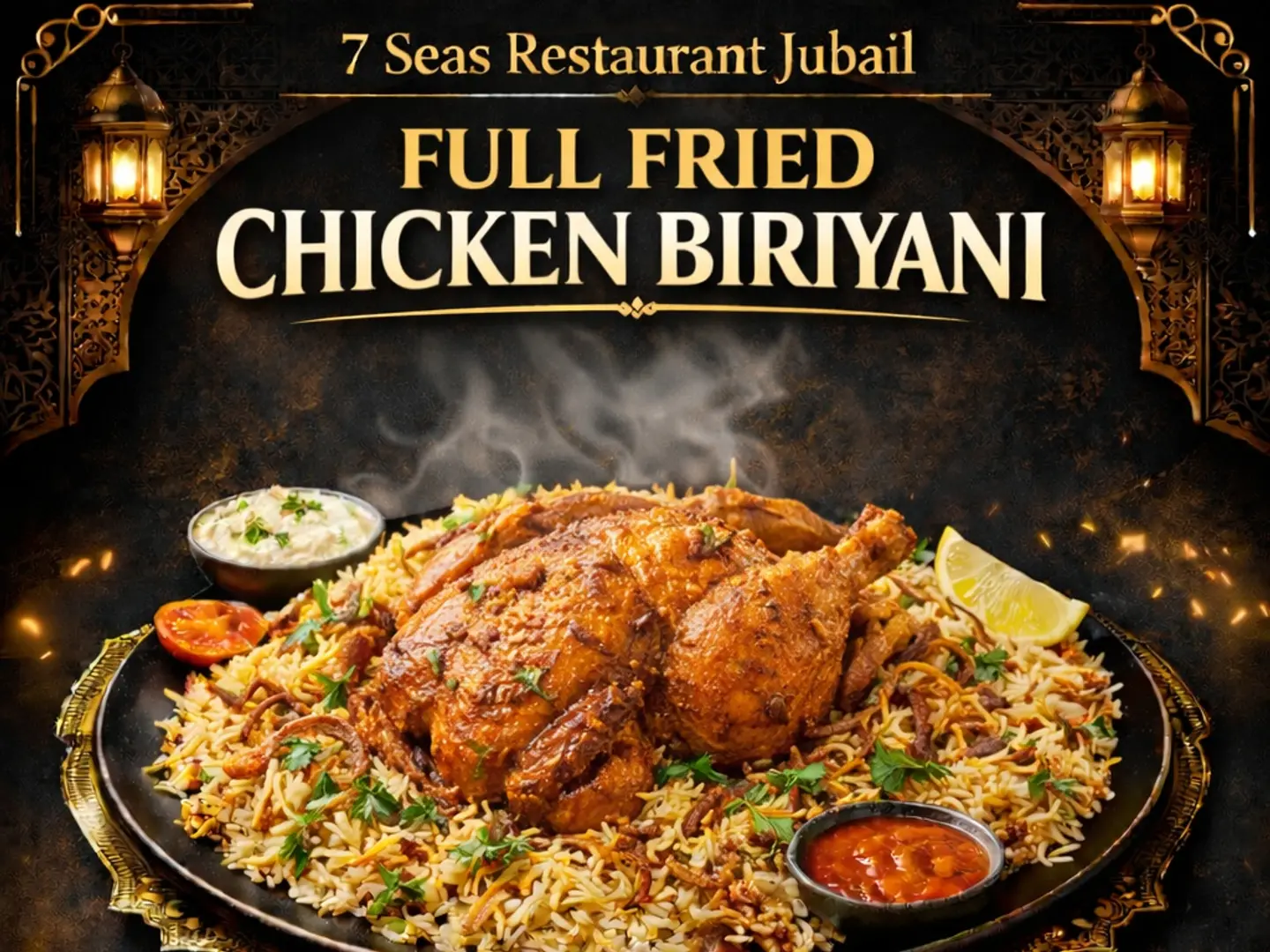 برياني دجاج مقلي كامل