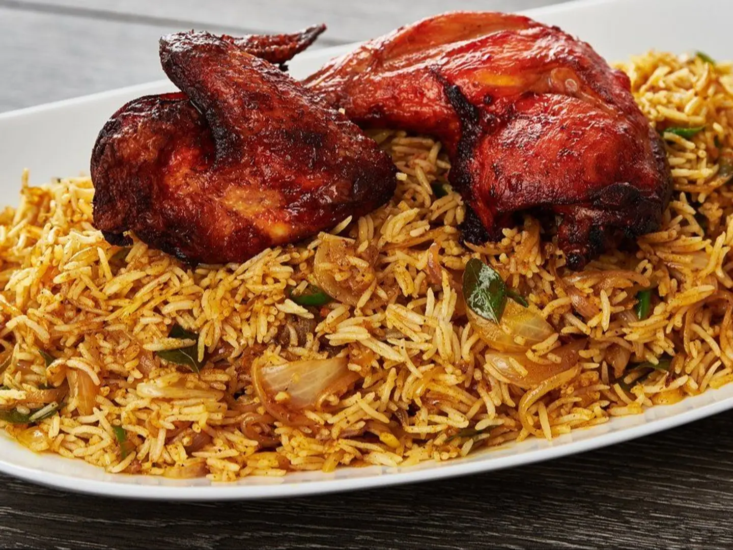 Half Fried Chicken Biriyani