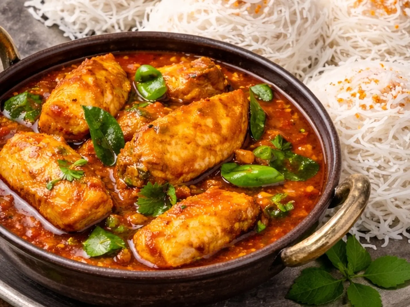 Fish Curry With Idiyapam