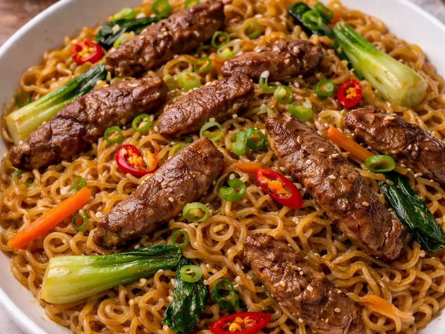 نودلز الإندومي باللحم البقري