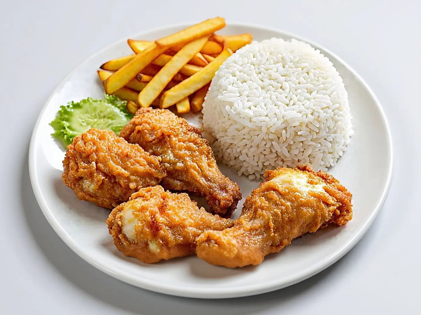 أربع قطع من اللحم المشوي العادي مع الأرز