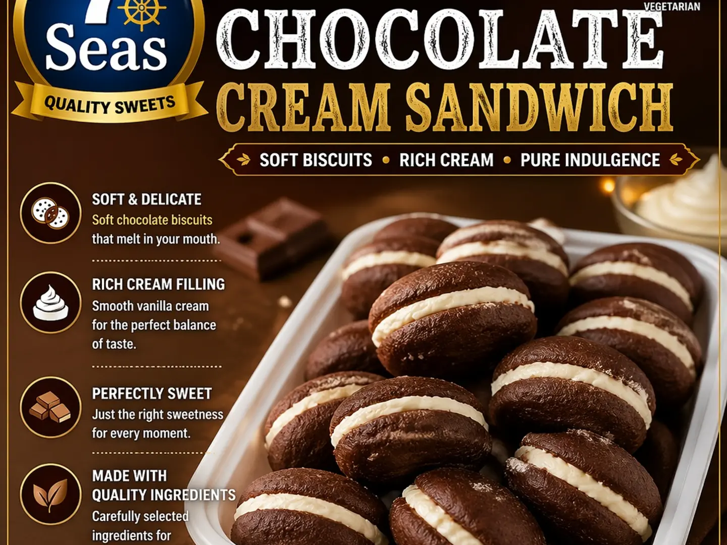 ساندويتش كريمة الشوكولاتة الحلو