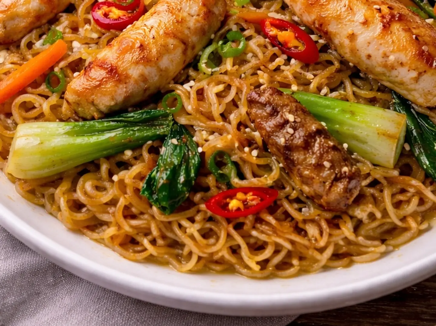 نودلز صينية بالسمك