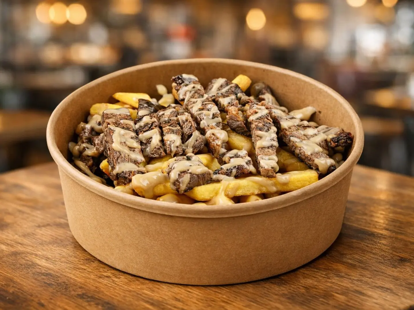 طبق الستيك والبطاطس المقلية