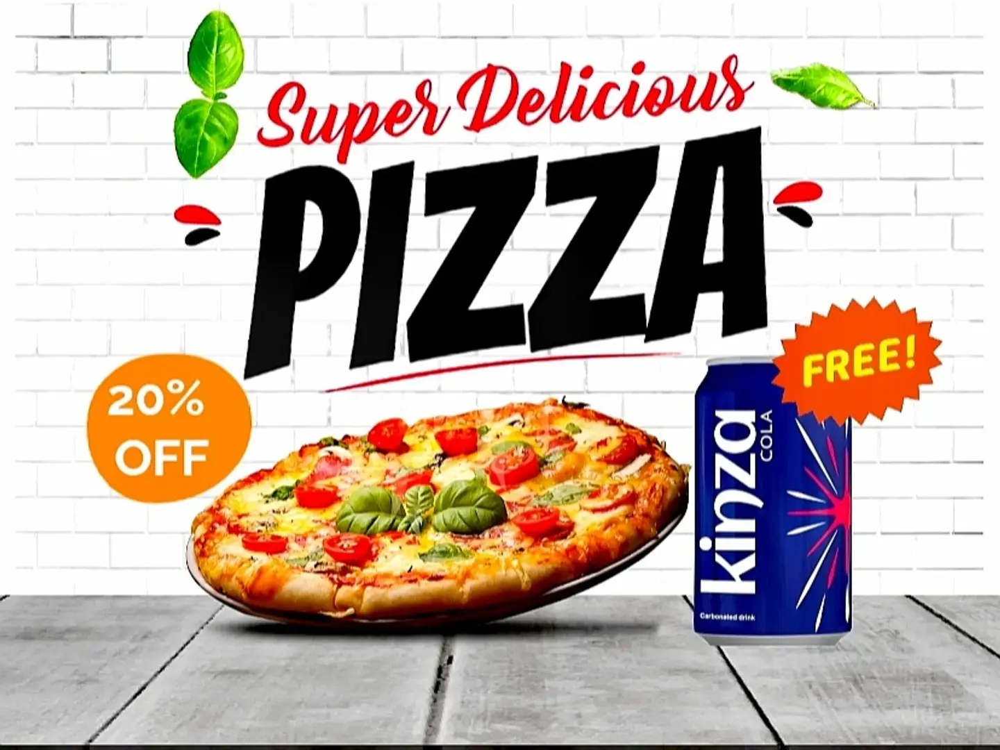 اشترِ بيتزا دجاج كبيرة واحصل على كينزا كولا مجاناً
