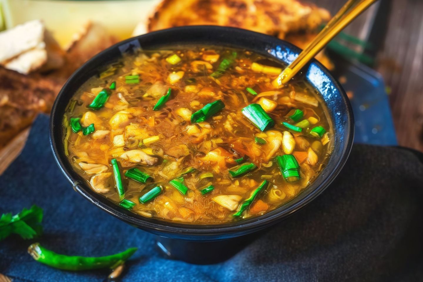 شوربة فطر حارة و حامضة / فرخة