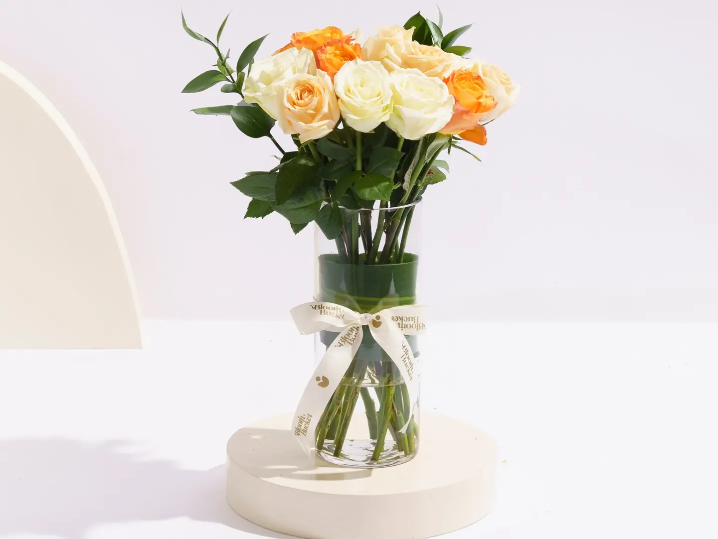 Orange Roses Vase