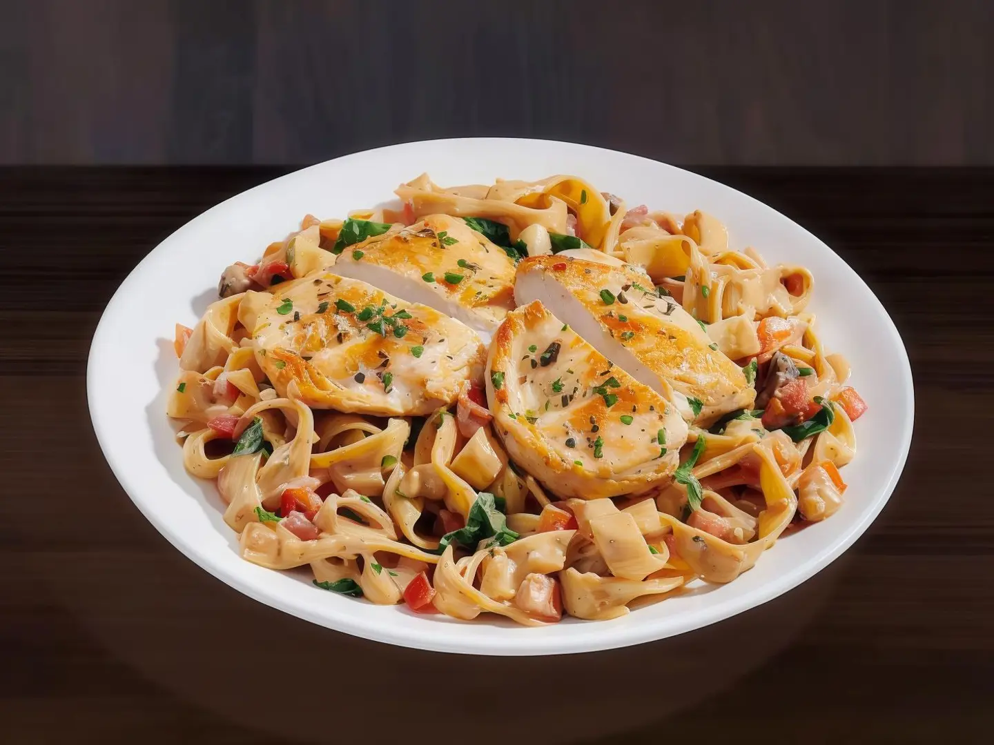 باستا الدجاج بالثوم