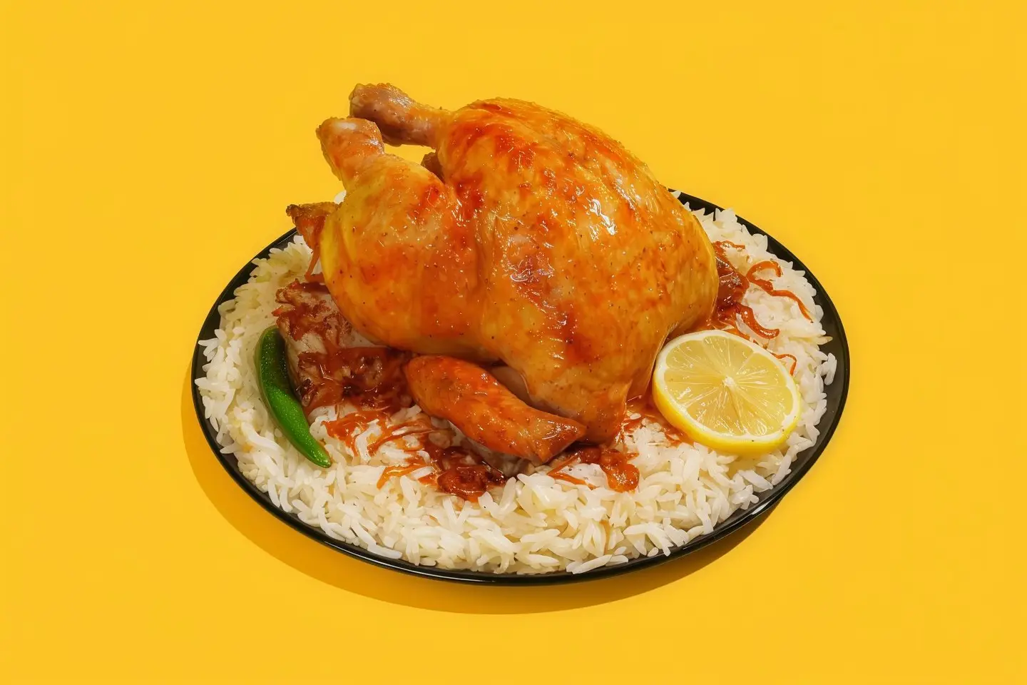 Half Grilled Chicken With Rice