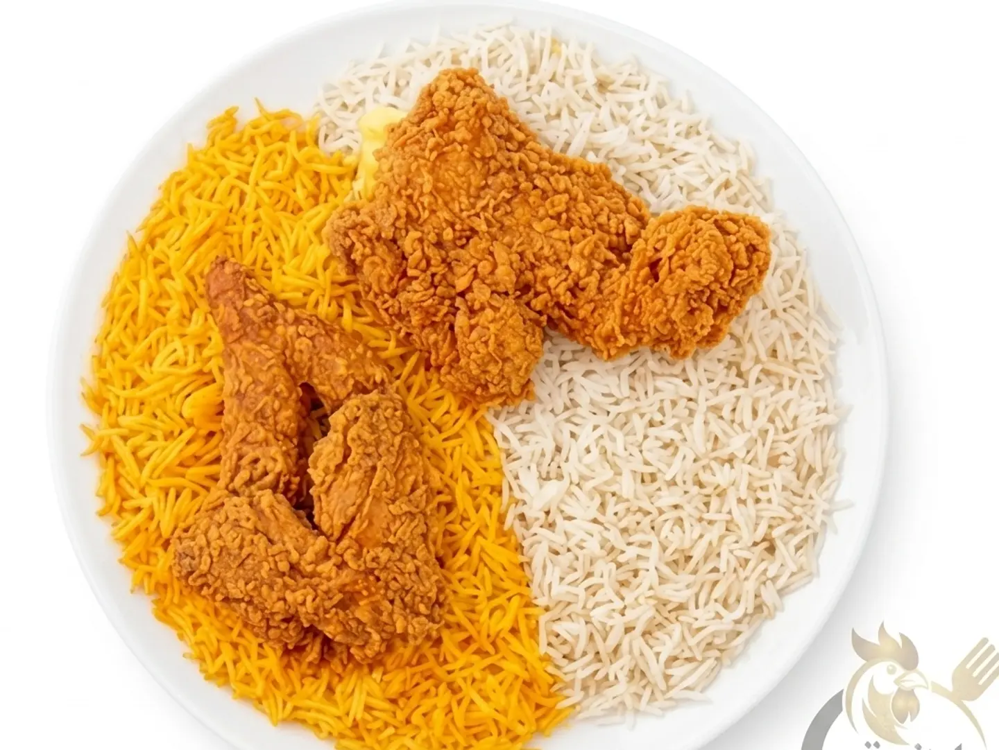 Half Fried Chicken With Rice