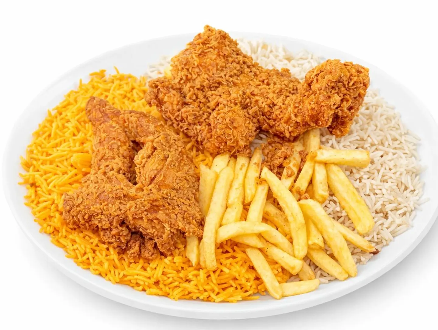 A Whole Fried Chicken With Rice