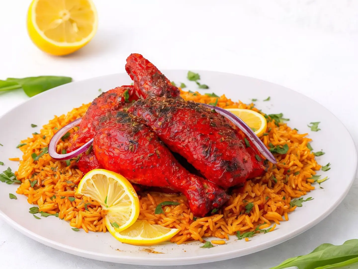 نص حبة شواية حراق مع الرز