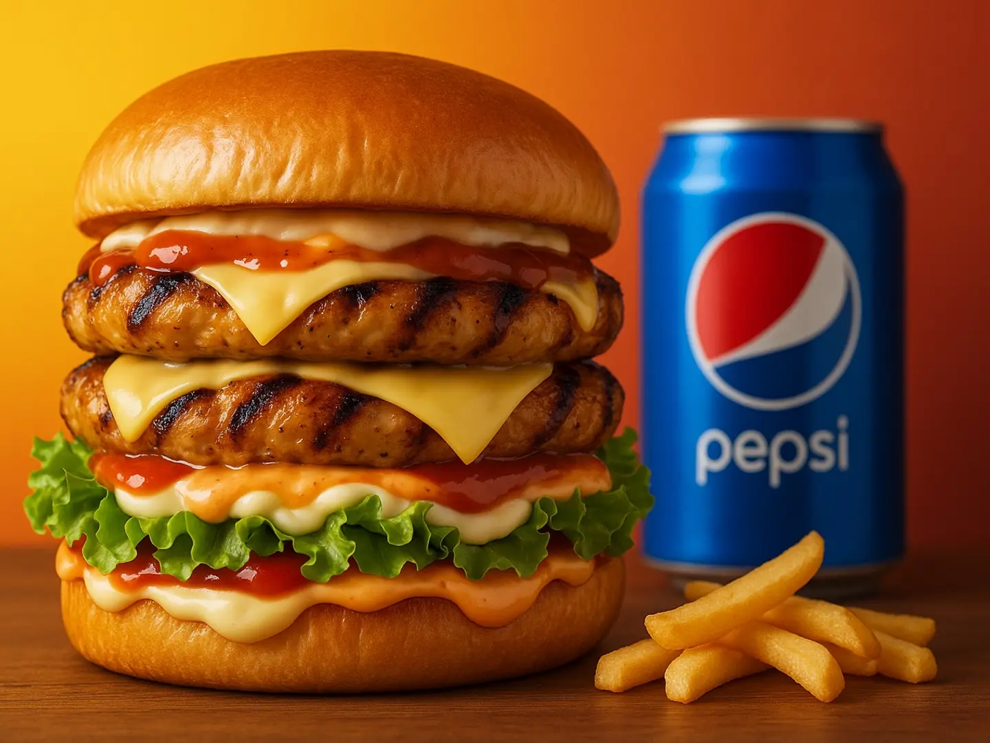 وجبة دبل برجر دجاج